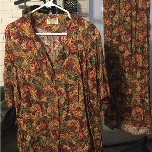 Vtg Alfred Dunner Piece Set Tropical Print